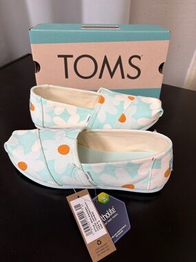 Toms soft blue alpargata retro floral print
